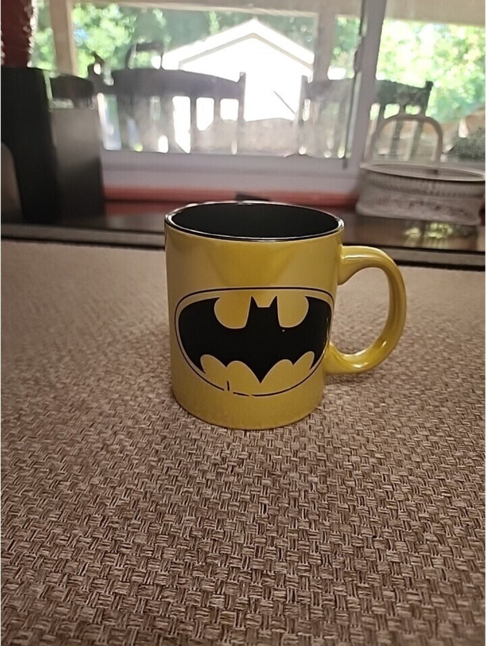 Batman DC Comics Logo Ceramic Coffee Mug Cup 14 oz Yellow & Black China